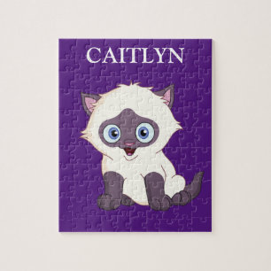 Puzzle Kitten avec le nom de l'enfant personnalisé