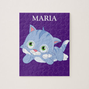 Puzzle Kitten avec nom d'enfant personnalisé.