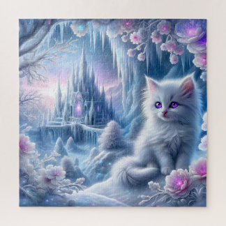 Puzzle Kitten blanc dans le royaume des glaces d'Imaginai