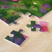 Puzzle Kitten blanc entouré de fleurs (Côté)