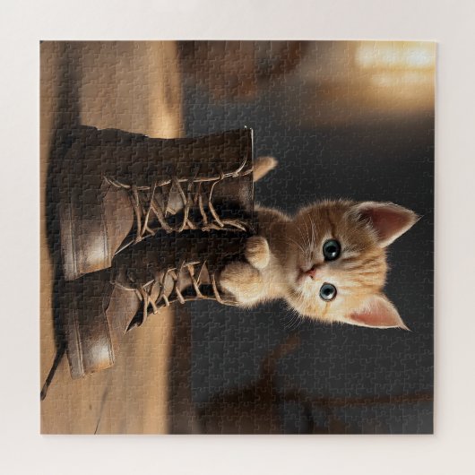 Puzzle Kitten Dans Vieux Boot (Horizontal)