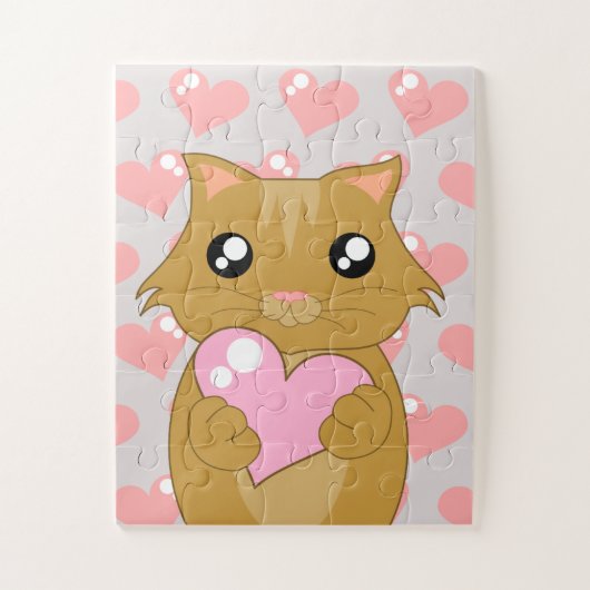 Puzzle Kitten et les coeurs (Vertical)