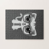 Puzzle Kitten Nerd - Gris (Horizontal)