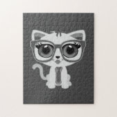 Puzzle Kitten Nerd - Gris (Vertical)