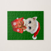 Puzzle Kitten Noël Père Noël avec cadeau (Horizontal)