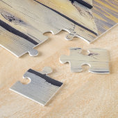 Puzzle kitten on the dock at sunset (Côté)