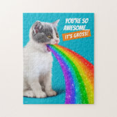 Puzzle Kitten Spits Up Rainbow (Vertical)