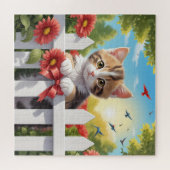 Puzzle Kitten sur la clôture (Horizontal)
