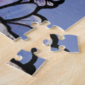 Puzzle Kitty Chat Purple Daisées Gris Chat Art Gris Chats (Côté)