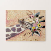Puzzle Klimt Giraffe | Orné De Fleurs (Horizontal)