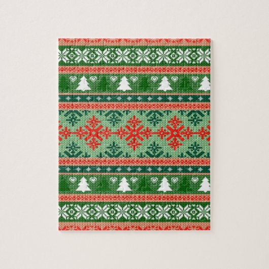 Puzzle knitted ugly sweater de Christmas (Vertical)