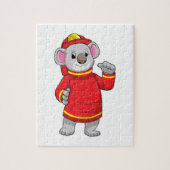 Puzzle Koala as Firefighter with Helmet (Vertical)