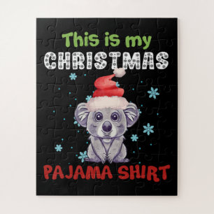 Puzzle Koala Bear This Is My Christmas Pajama Shirt