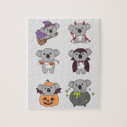 Puzzle Koala Halloween Witch Diable Citrouille Vampire Ji (Vertical)