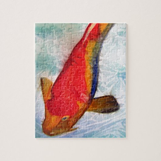 Puzzle Kohaku Koi poisson japonais aquarelle art (Vertical)