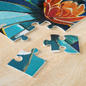 Puzzle Koi vibrant et de belles fleurs scène aquatique (Côté)