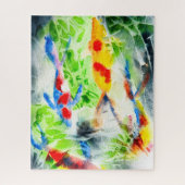 Puzzle Koi Watercolor poisson fine art (Vertical)