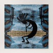Puzzle Kokopelli Mosaïque du désert du sud-ouest Bleu 20 (Vertical)