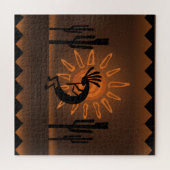 Puzzle Kokopelli Sun Southwest Rustic Brown 3 20 po x 20 (Horizontal)