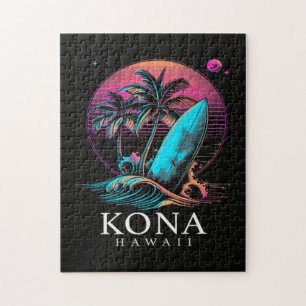 Puzzle Kona Hawaï Planche de Surf Hawaïenne Vintage