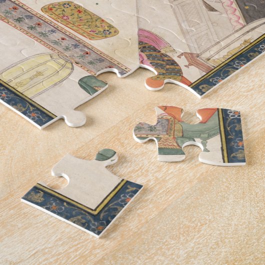 Puzzle Krishna et Radha sur un lit dans un palais de (Côté)