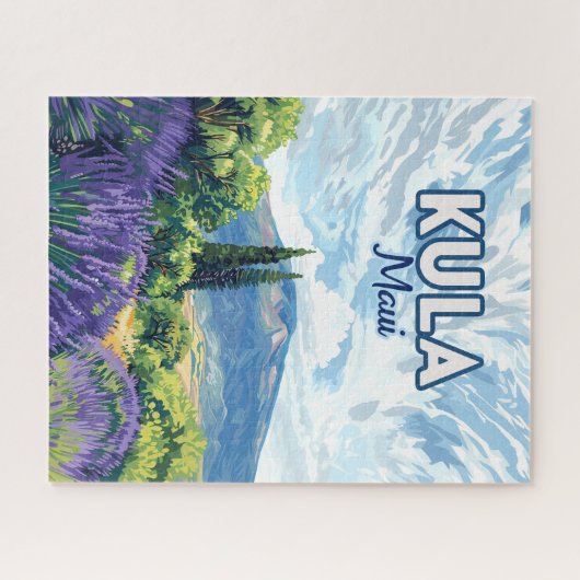 Puzzle Kula Maui Haleakala Hawaii Lavender Retro (Horizontal)