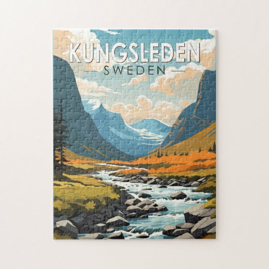Puzzle Kungsleden Suède Travel Art Vintage (Vertical)