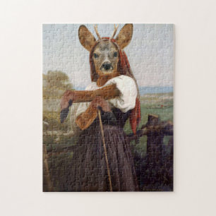 Puzzle La bergère des cerfs les plus sèches de Bouguereau