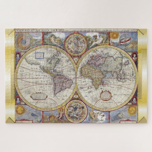 Puzzle La carte Vintage du Vieux Monde (Horizontal)
