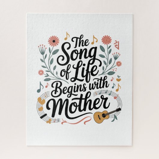 Puzzle La chanson de la vie commence avec Maman (Vertical)