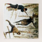 Puzzle La chasse à l'orignal par Frederic Remington (Horizontal)