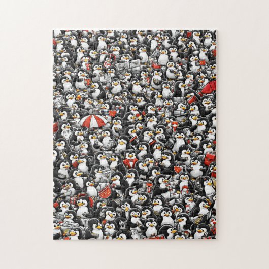 Puzzle La Chasse Impossible au Manchot Rouge (Vertical)
