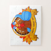 Puzzle La conception amusante de Thanksgiving de style de (Vertical)