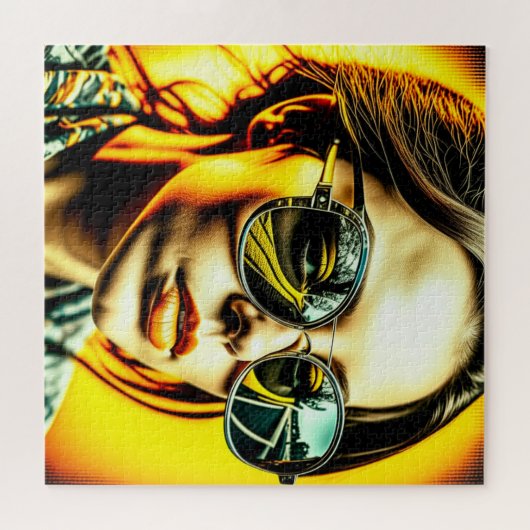 Puzzle La cool dans les lunettes de soleil Reflet d'une r (Horizontal)