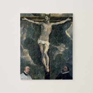 Puzzle La crucifixion avec deux donateurs, c.1580 (huile