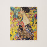 Puzzle La Dame de Gustav Klimt avec un fan<br><div class="desc">La Dame Gustav Klimt Avec Le Puzzle Fan.</div>