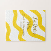 Puzzle La Dolce Vita jaune mariage couple Nom date glit (Horizontal)