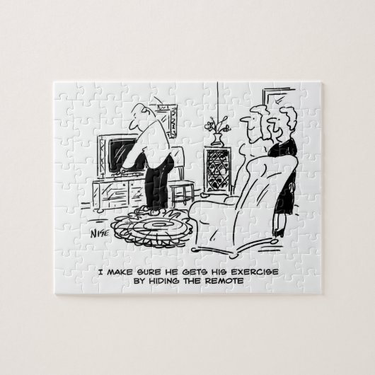 Puzzle La femme masque la télécommande de la télévision (Horizontal)