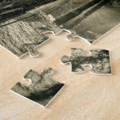 Puzzle La forêt noire et blanche fraîche Sun rayonne des (Côté)