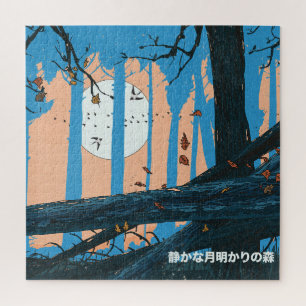 Puzzle La forêt tranquille au clair de lune