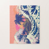 Puzzle La grande vague de kanagawa et de palmiers (Vertical)