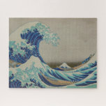 Puzzle La grande vague de l'art japonais de bois de<br><div class="desc">Copie célèbre de bois de graveur d'Ukiyo-e de Japonais : Ura de nami d'oki de Kanagawa (la grande vague outre du rivage de Kanagawa) par Katsushika,  Hokusai,  1760-1849</div>