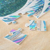 Puzzle la grande vague irisée de kanigawa (vert) (Côté)