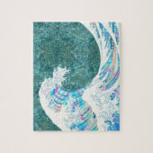 Puzzle la grande vague irisée de kanigawa (vert) (Vertical)