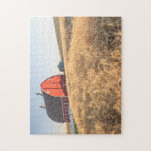 Puzzle La grange, champs de blé d'été s'approchent de (Vertical)