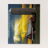 Puzzle La grange rustique Ohio. voeux de Noël (Vertical)