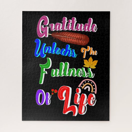 Puzzle La Gratitude Déverrouille Toute La Vie (Vertical)