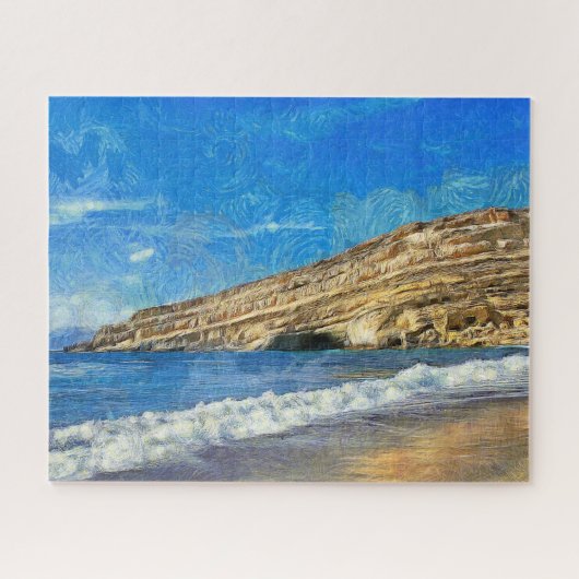 Puzzle La Grèce. Crète. Vagues de mer venant à terre (Horizontal)