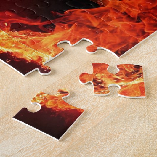 Puzzle La guitare brûlante, orange flambe le groupe de (Côté)