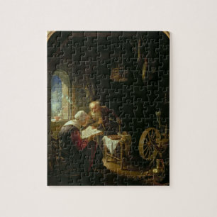 Puzzle La leçon de bible, ou Anne et Tobias (huile sur l